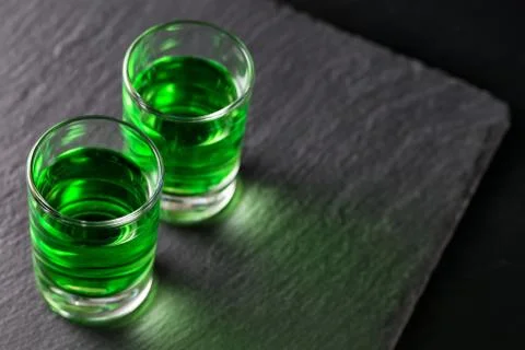 Two glasses of absinthe Stock Photos