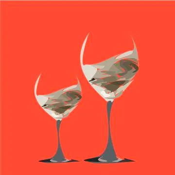 Two glasses with alcoholic drinks. Stock Illustration