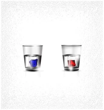 Two glasses and colored ice Illustrazione stock