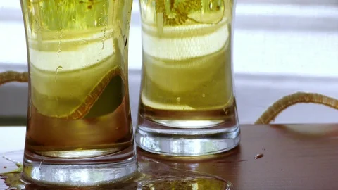 Two glasses of beer Stockbeeldmateriaal 91622850