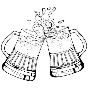 Two glasses of beer Stock Illustration