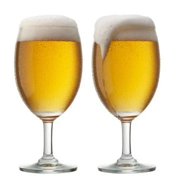 Two glasses of beer Stock Photos