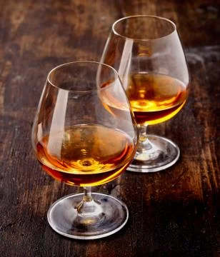Two glasses of brandy Stock Photos