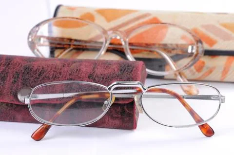 Two glasses with a cases Stock Photos