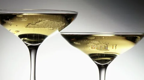 Two glasses of champagne Stock Footage 8572134