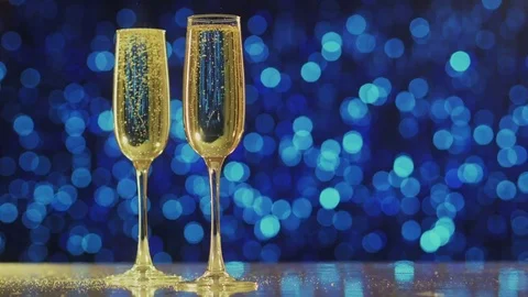 Two glasses with champagne. Stock Footage 73070253