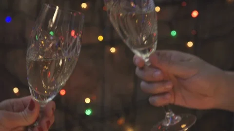 Two glasses of champagne Stock Footage 97120664