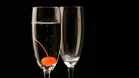 Two glasses of champagne Stock Footage 100417508