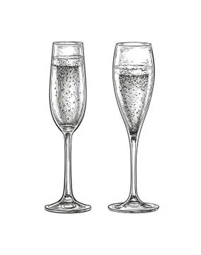 Two glasses of champagne. Stock Illustration
