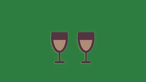 Two glasses of champagne on isolated isolated on green screen background Stock-Footage 336890237