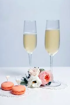 Two glasses with champagne Stock Photos
