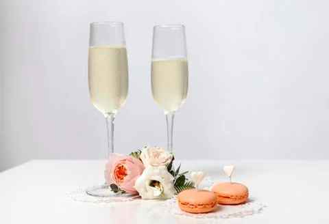 Two glasses with champagne Stock Photos