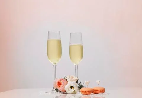 Two glasses with champagne Stock Photos