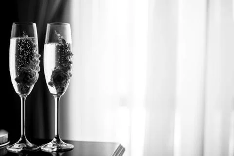 Two glasses of champagne Stock Photos