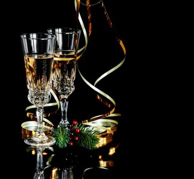 Two glasses of champagne Stock Photos
