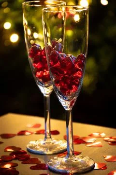 Two glasses of champagne Stock Photos