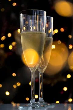 Two glasses of champagne Stock Photos