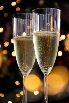 Two glasses of champagne Stock Photos