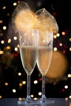 Two glasses of champagne Stock Photos