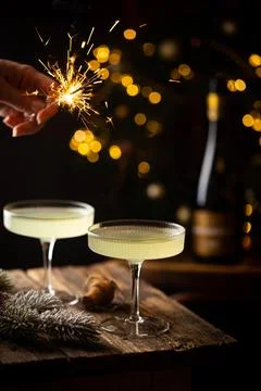 Two Glasses of champagne Stock Photos
