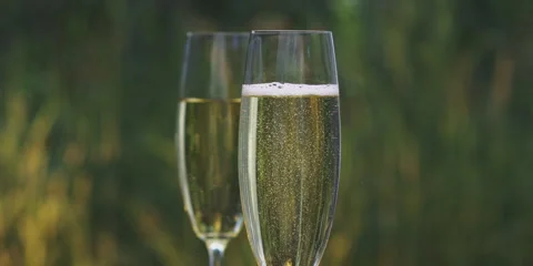 Two glasses with champaign Video stock 247381884