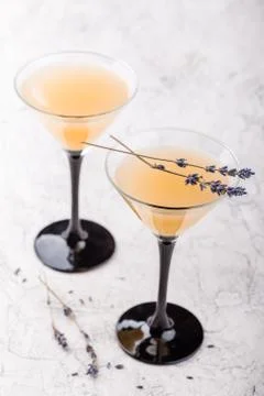 Two glasses with a cocktail martini Stock Photos