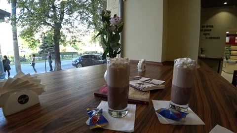 Two glasses of cocoa Stock Footage 79931708