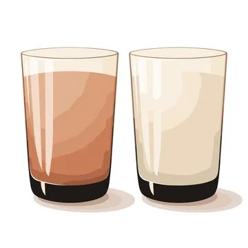Two glasses of coffee on a white background. Vector illustration in cartoon styl Stock Illustration