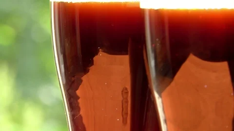 Two glasses of dark beer Stock Footage 91623045