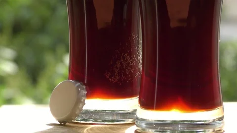 Two glasses of dark beer Stockbeeldmateriaal 91623284