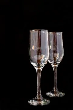 Two glasses of empty champagne Stock Photos
