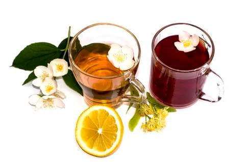 Two glasses with grass drinks Stock Photos