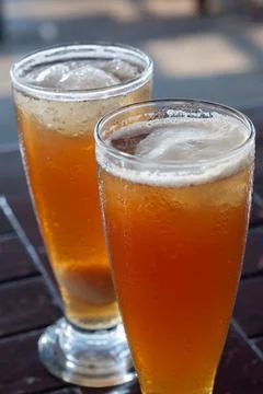 Two glasses of Iced Lychee Tea Stock-Fotos