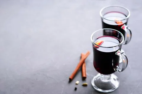 Two glasses of mulled wine Stock Photos
