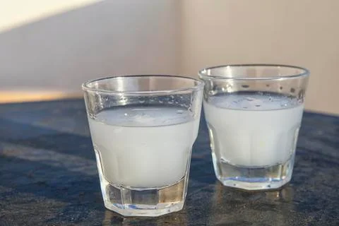 Two glasses of ouzo Foto stock