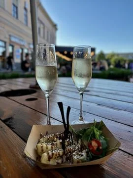 Two glasses of prosecco Foto stock