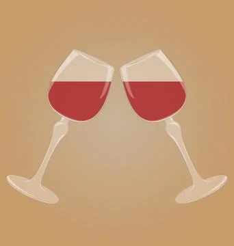 Two glasses with red wine Stock Illustration