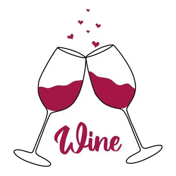 Two glasses with red wine. Stock Illustration