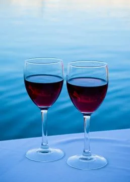 Two glasses of red wine Photos