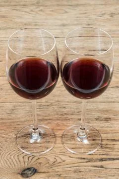 Two glasses with red wine Stock Photos