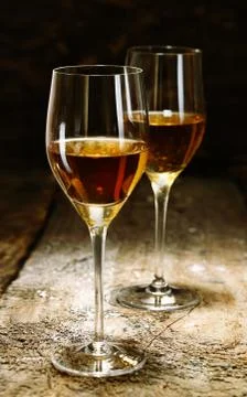 Two glasses of sherry Stock Photos