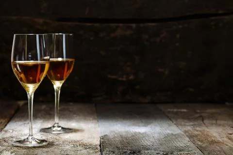Two glasses of sherry Stock Photos