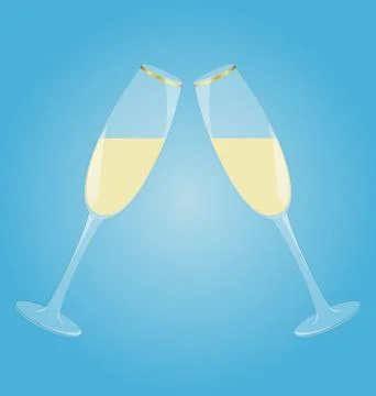 Two glasses with sparkling wine Stock Illustration