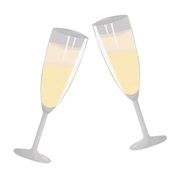 Two glasses of sparkling wine Stock Illustration