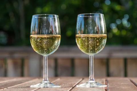 Two glasses with sparkling wine Stock Photos