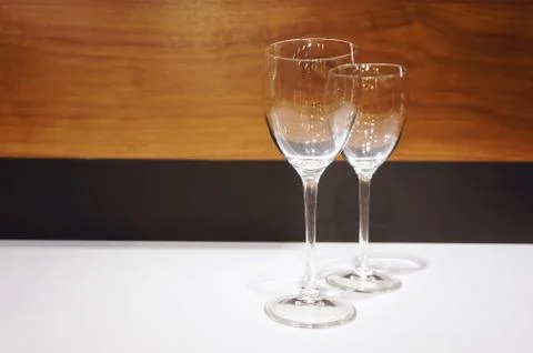 Two glasses on the table 스톡 사진