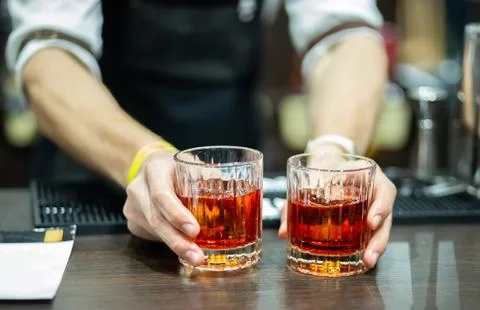 Two glasses of whiskey Stock Photos