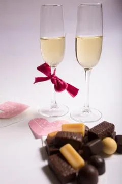 Two glasses white wine Stock Photos