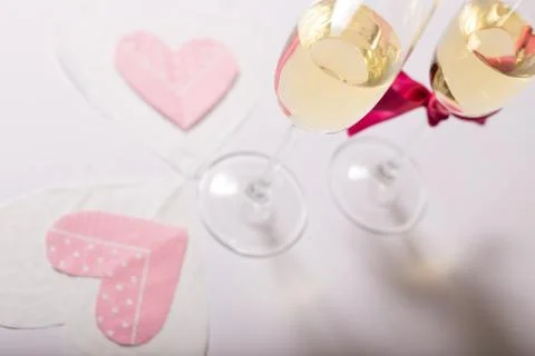 Two glasses of white wine Stock Photos
