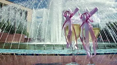 Two glasses of wine Stock Footage 9319322